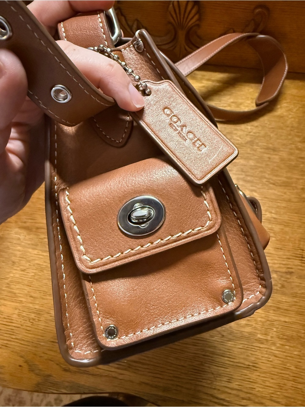 Gently used Coach Western Tabby brown leather shoulder/crossbody bag - Picture 7 of 14